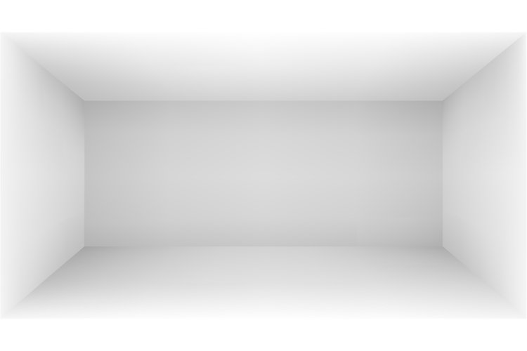 Empty white room 3d space example image 1
