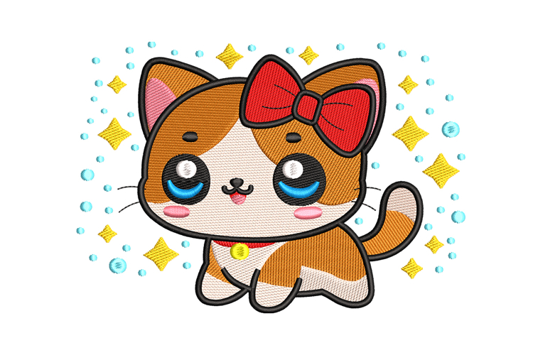 Cat Face Embroidery Design Image 19