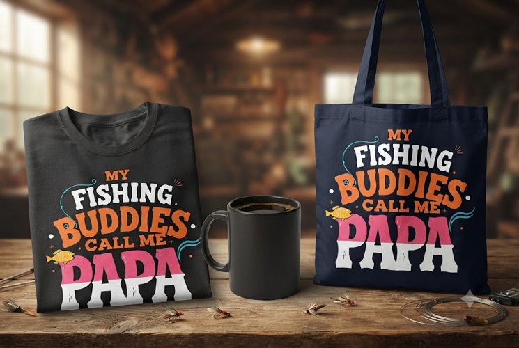 My Fishing Buddies Call Me Papa PNG | Funny Fishing Dad