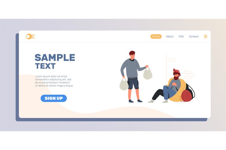 Charity for homeless landing page, donation and foundation example image 1