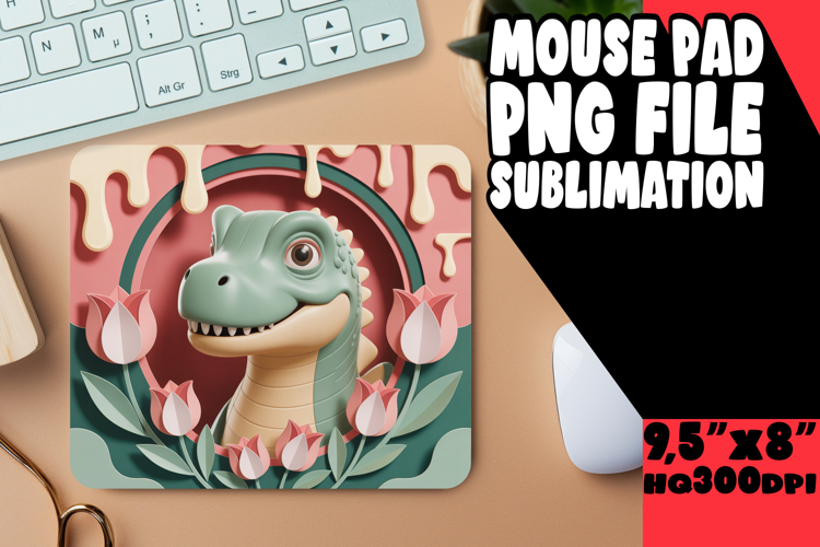 Unique Desk Pad Design Magic, Cute Dino