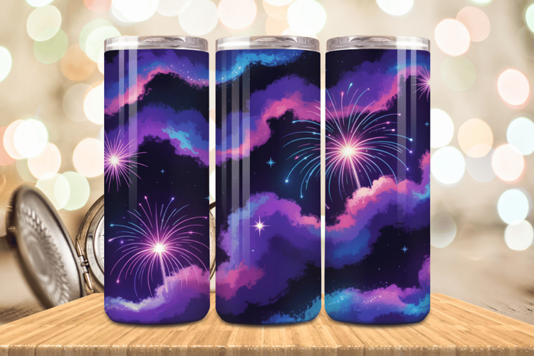 Festive Happy New Year Tumbler Wrap 2026: 20oz Skinny Tumble