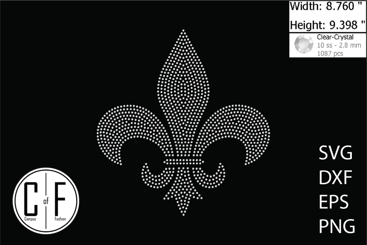 Heraldic Lilly Rhinestone Template