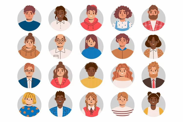 Multiethnic people portraits. Employee avatar, professional