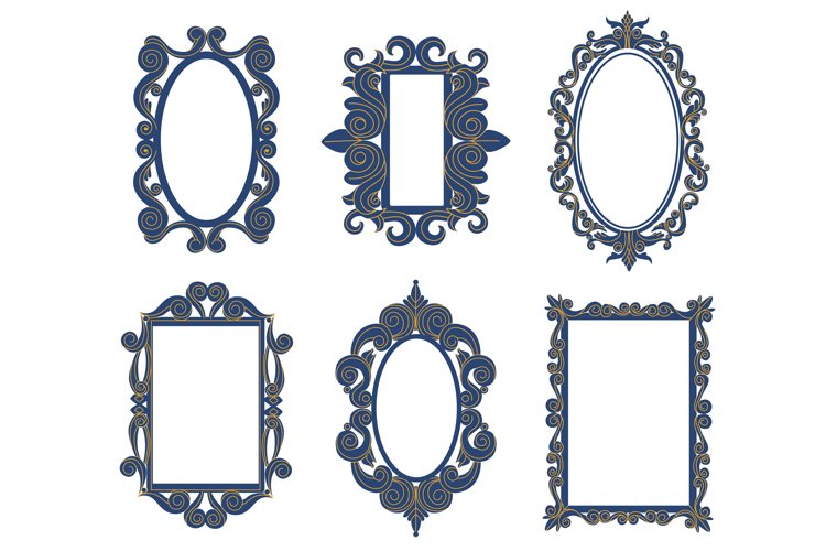 Vintage baroque antique decorative tracery mirrors. Elegant example image 1