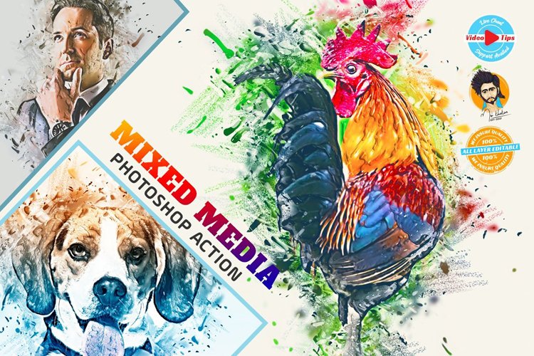 Mixed Media Photoshop Action example image 1
