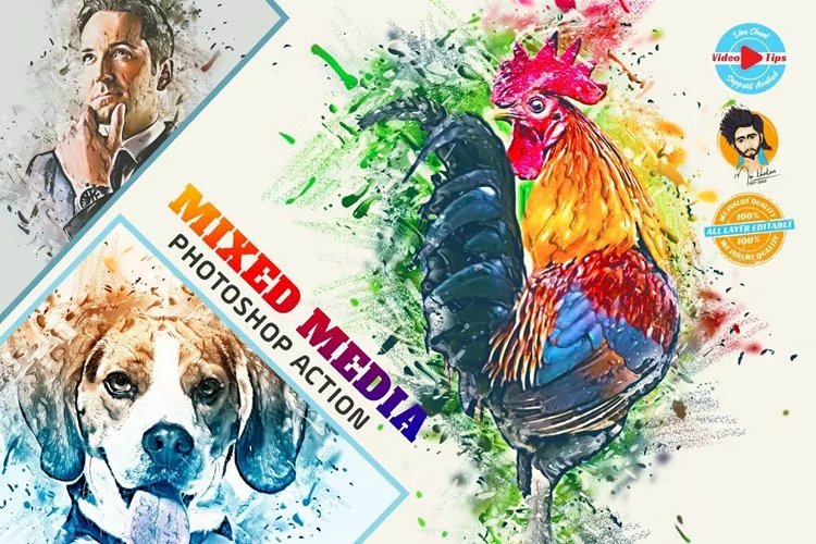 Mixed Media Photoshop Action