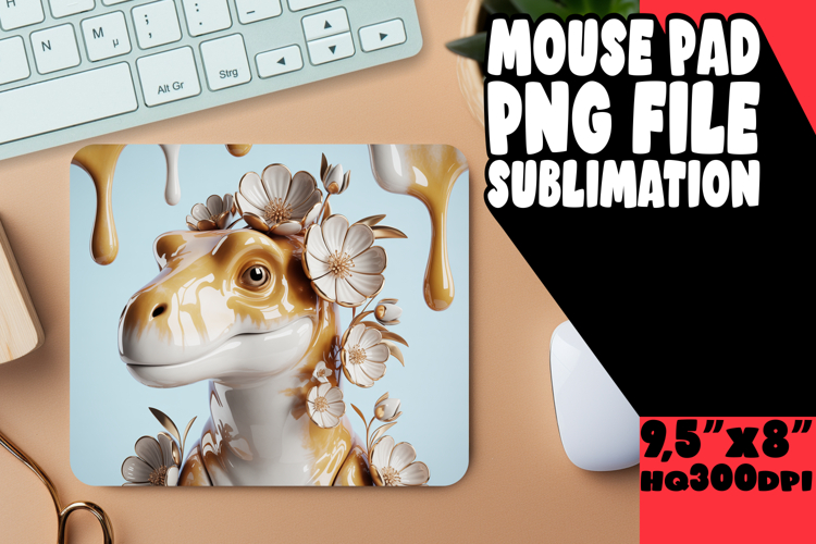 Blissful Mouse Pad Sublimation Ideas, Cute Dino