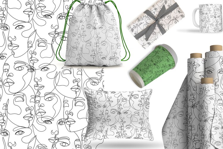 Abstract Seamless Pattern, One Line Vector Seamless Pattern example image 1