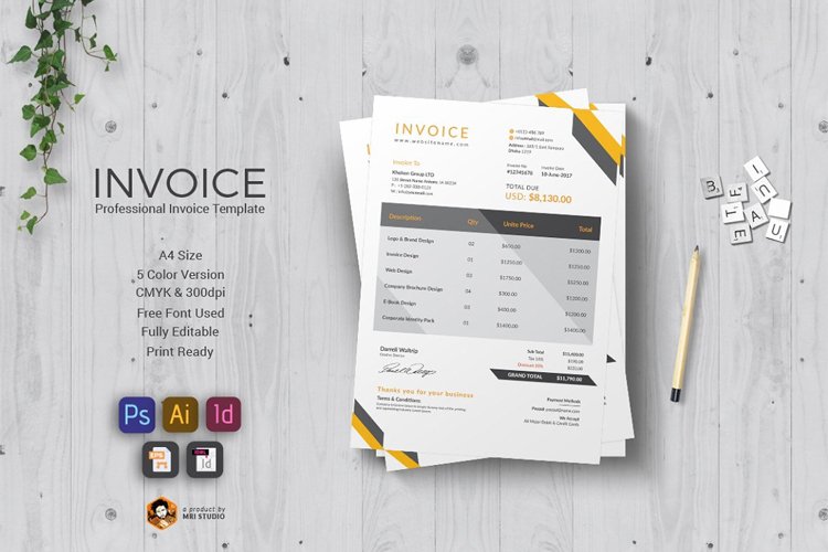 Creative Invoice Template example image 1