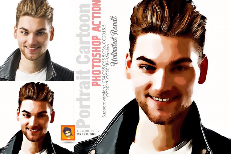 Portrait Cartoon Photoshop Action example image 1