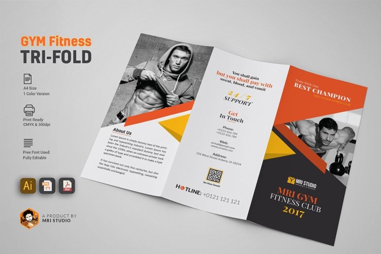 GYM Tri Fold Brochure example image 1