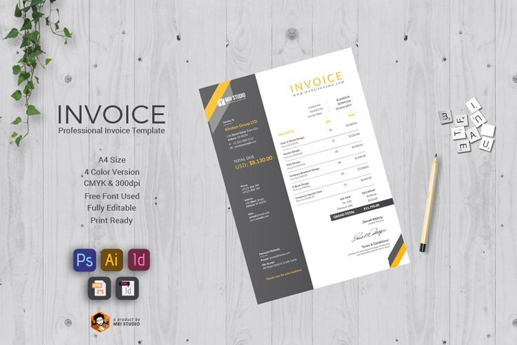 Modern Invoice Template example image 1