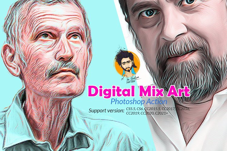 Digital Mix Art Photoshop Action example image 1