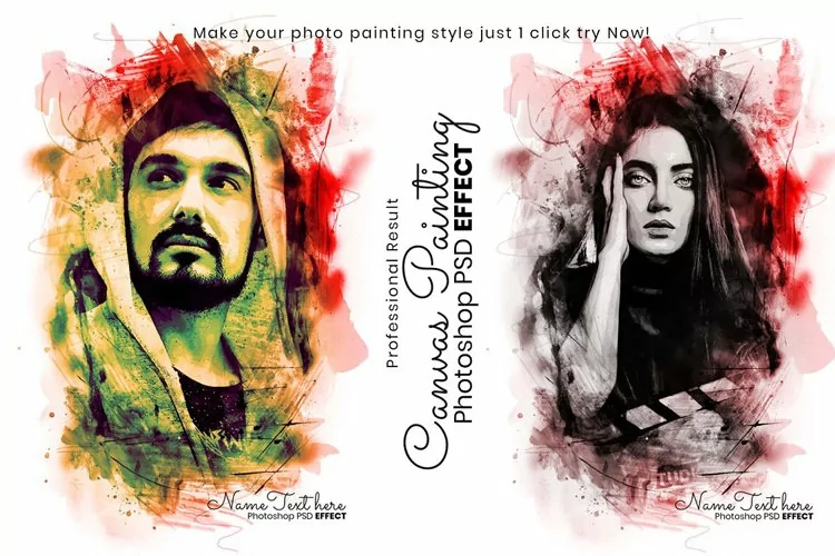 Canvas Painting Photo Effect