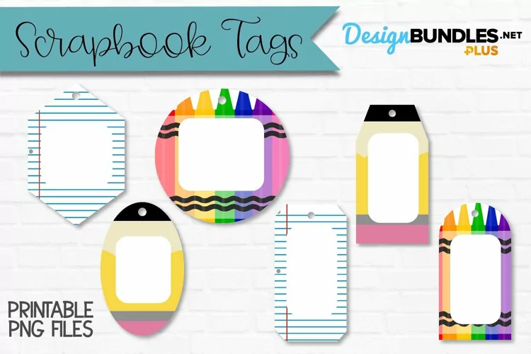 School Scrapbook Tags | Teacher Gift Tags