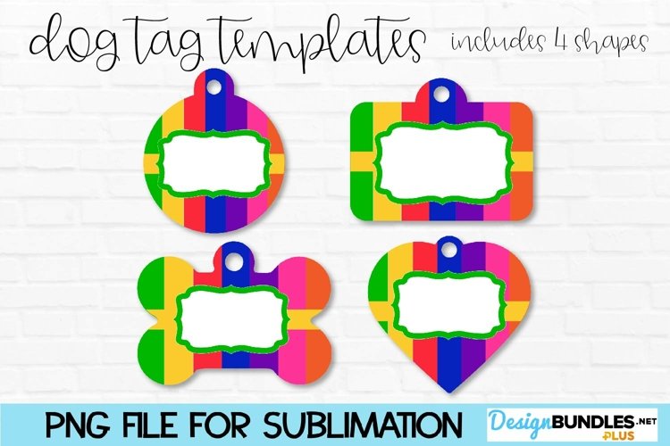 Rainbow Sublimation Dog Tags| Printable Dog Tags example image 1