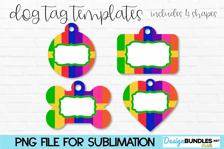 Rainbow Sublimation Dog Tags| Printable Dog Tags
