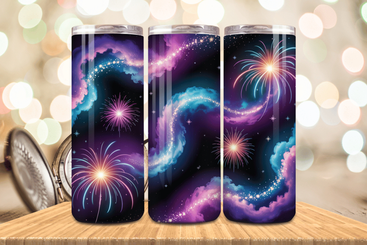 Festive Happy New Year Tumbler Wrap 2026: 20oz Skinny Tumble