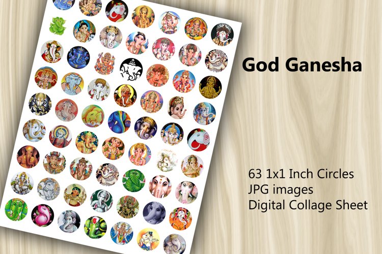 Digital Collage Sheet - God Ganesha example image 1