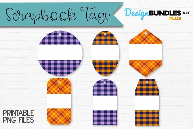 Fall Plaid Scrapbook Tags | Halloween Tags | Wine Labels