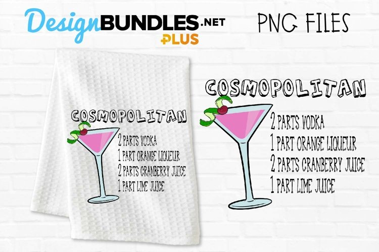 Cosmopolitan Cocktail Recipe Sublimation Design