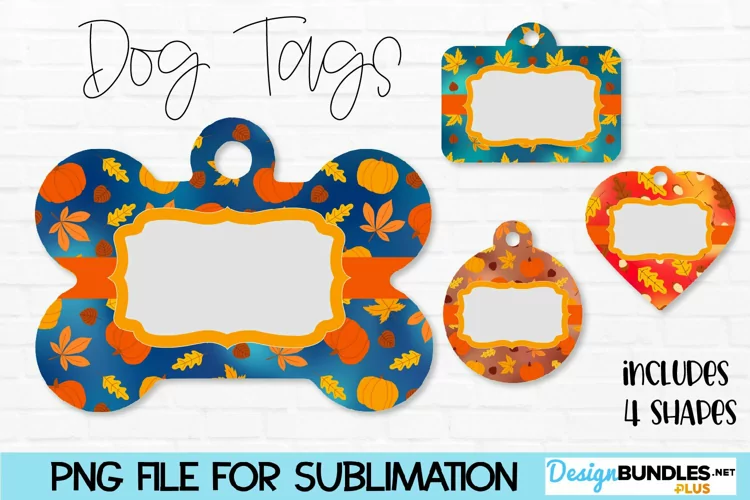 Fall Leaves Sublimation Dog Tags