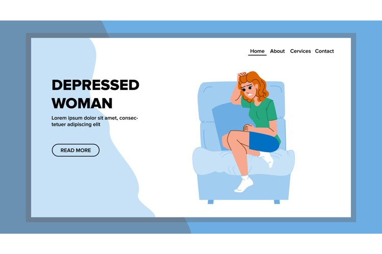 depressed woman vector example image 1