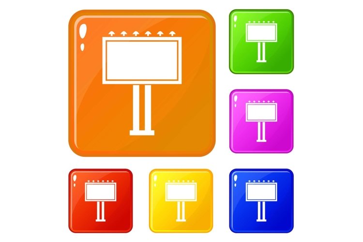 Advertising billboard icons set vector color