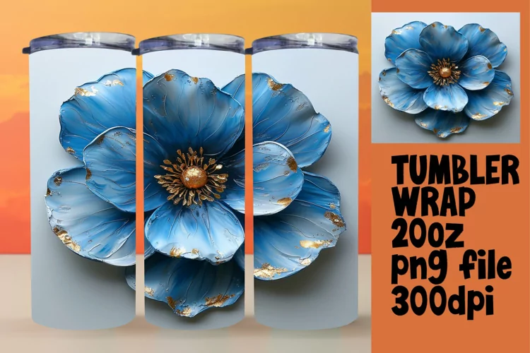 Blossom Burst: 3D Tumbler Art