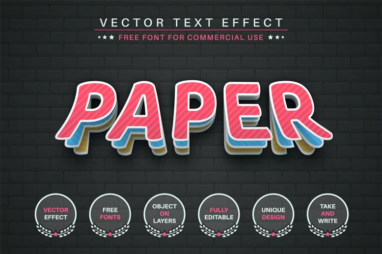 Color layer - editable text effect, font style