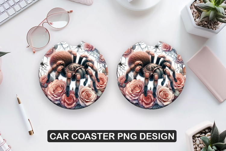 Tarantula Car Coaster Sublimation| Animal Coaster PNG