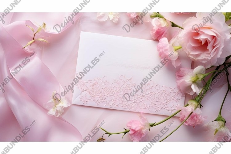floral invitation pink example image 1