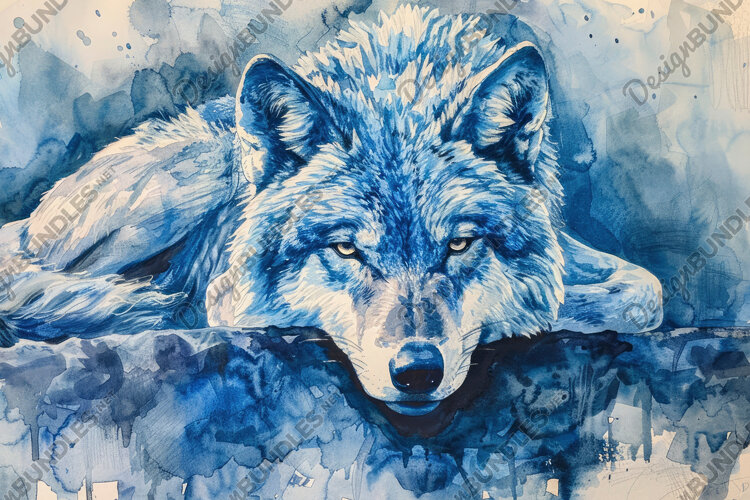 Watercolor Wolf Background Wallpaper example image 1