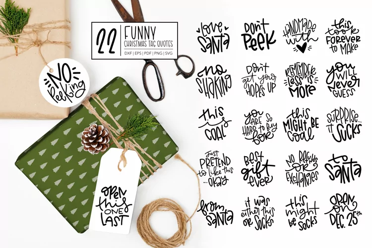 Funny Christmas Tags | Hand Lettered Sarcastic SVG Bundle