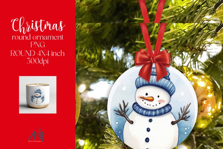 Christmas Round Ornament Sublimation PNG