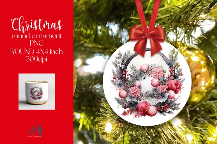 Christmas Round Ornament Sublimation PNG
