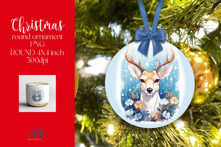 Christmas Round Ornament Sublimation PNG