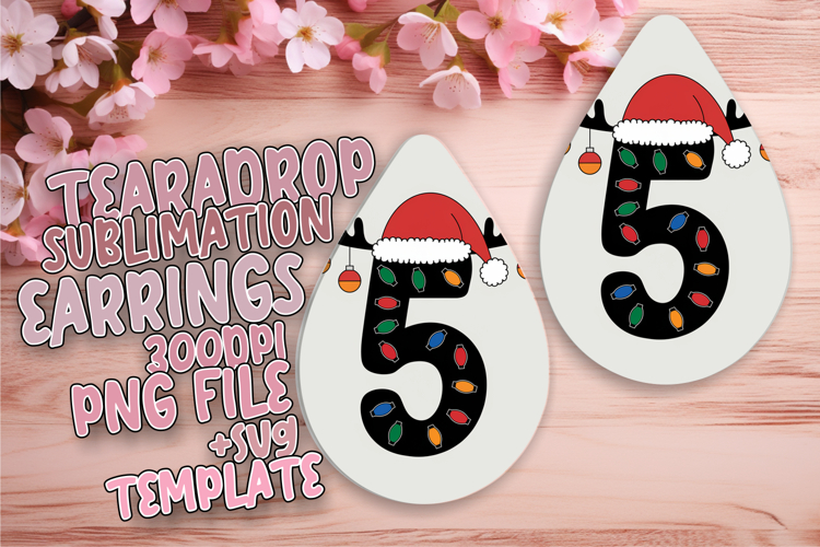 Vibrant Teardrop Earrings Artwork PNG , Christmas