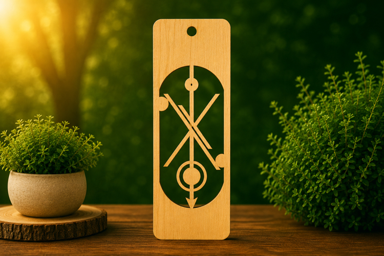 Personalized Letter X Wooden Bookmark with Modern Geometric