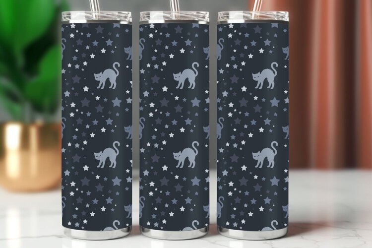 Halloween Tumbler Wrap Seamless Pattern example image 1