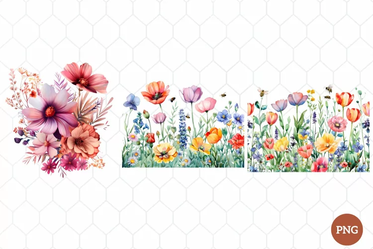 Watercolor Wildflowers Clipart