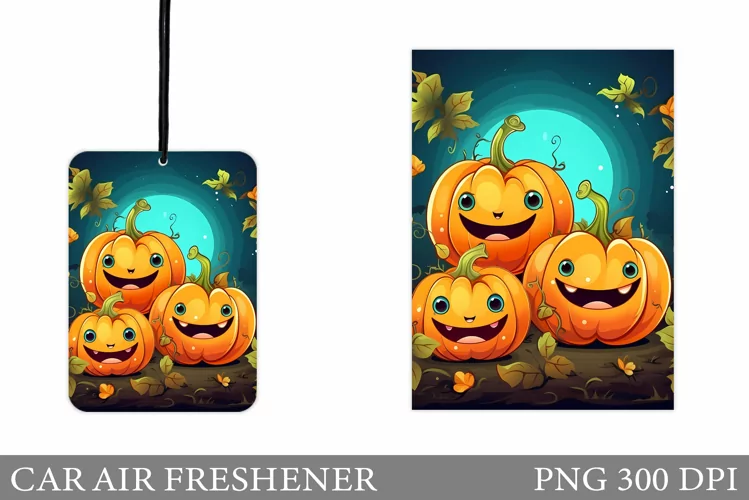 Cute Pumpkin Car Air Freshener. Halloween Sublimation