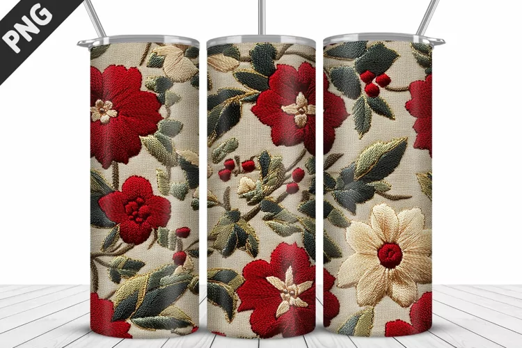 3D Daisy Flowers 20oz Tumbler Wrap | Sublimation Design