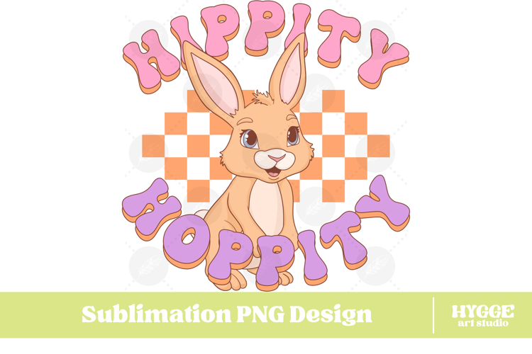 Easter Bunny Sublimation PNG Chick Farm Hip Hop Spring Joy