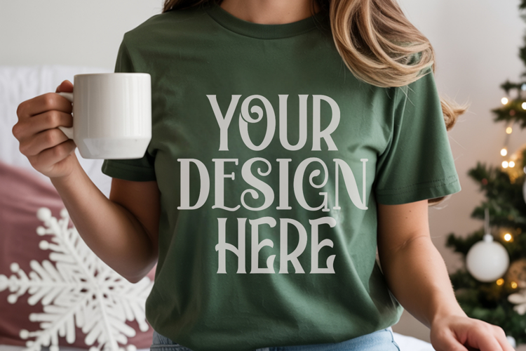 Blue Spruce Comfort Colors 1717 Christmas Mockup, CC 1717
