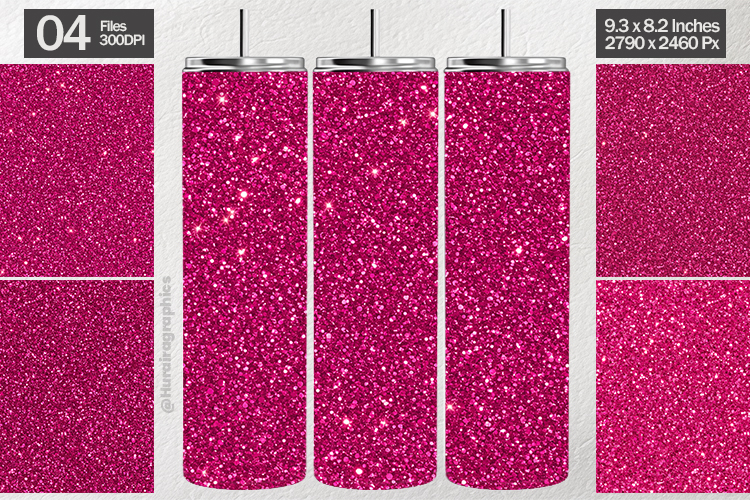 Bright Pink Glitter Tumbler Wrap| Tumbler Sublimation