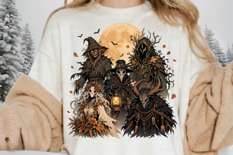 Gothic Pagan Harvest PNG Sublimation Design - Scarecrow