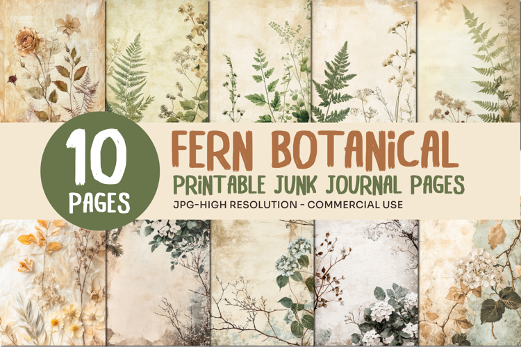 Fern Botanical Junk Journal Pages