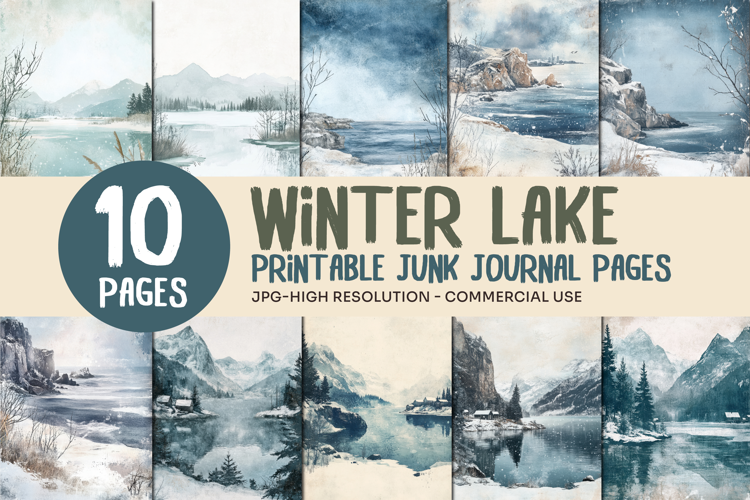 Winter Lake Junk Journal Pages
